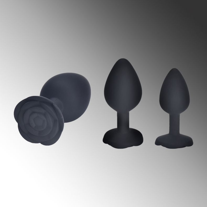 Rose Silicone Anal Butt Plugs